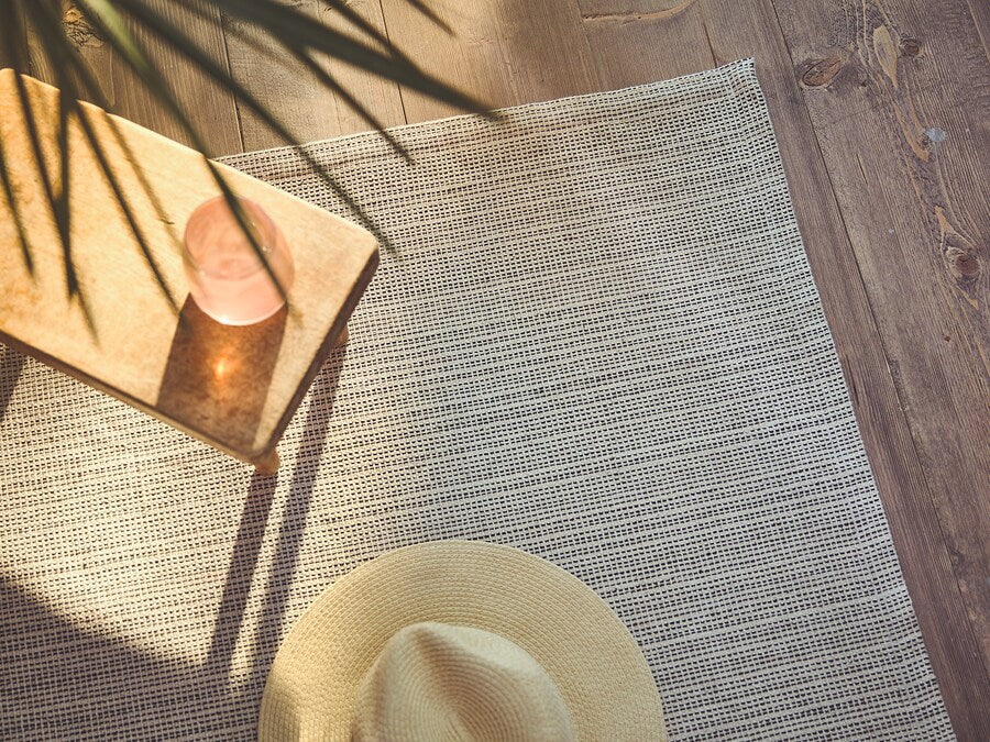 TIPHEDE Rug, flatwoven, natural/black120x180 cm