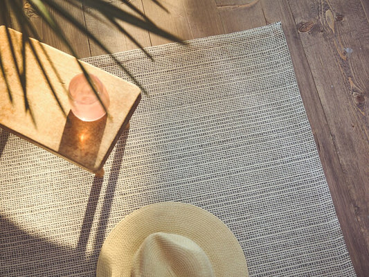 TIPHEDE Rug, flatwoven, natural/black120x180 cm