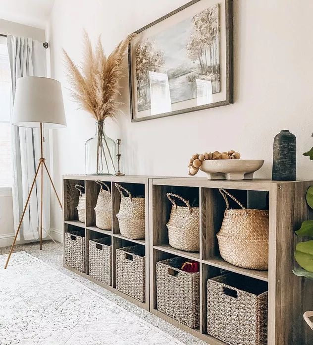 IKEA KALLAX Shelving unit & 8 pcs basket, 77x147 cm
