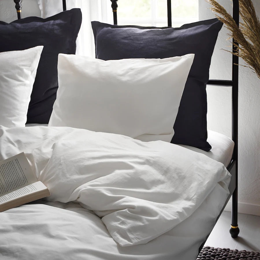 DVALA Duvet cover and pillowcase, white150x200/50x80 cm