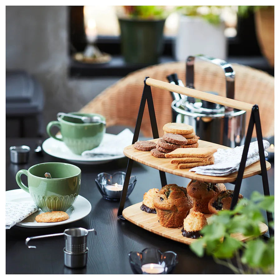 FULLSPÄCKAD Serving tray, bamboo/black28x20 cm