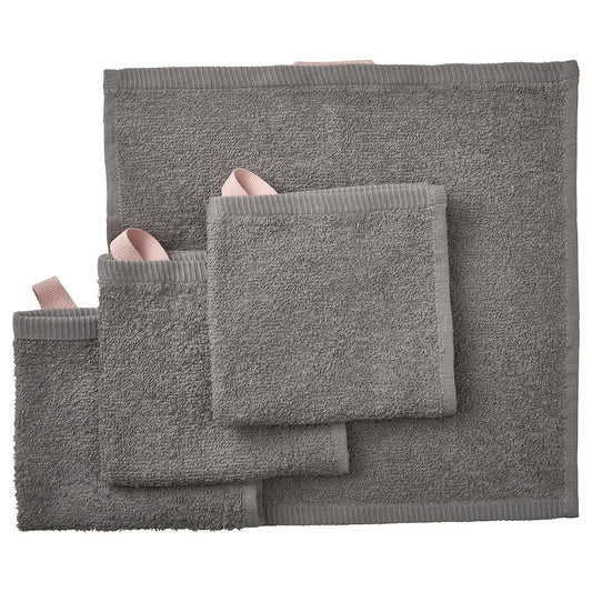 DIMFORSEN Washcloth, grey, 30x30 cm