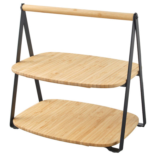 FULLSPÄCKAD Serving tray, bamboo/black28x20 cm