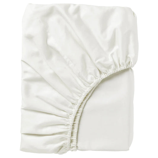 NATTJASMIN Fitted sheet, white180x200 cm