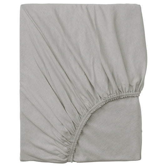 VÅRVIAL Fitted sheet, light grey90x200 cm