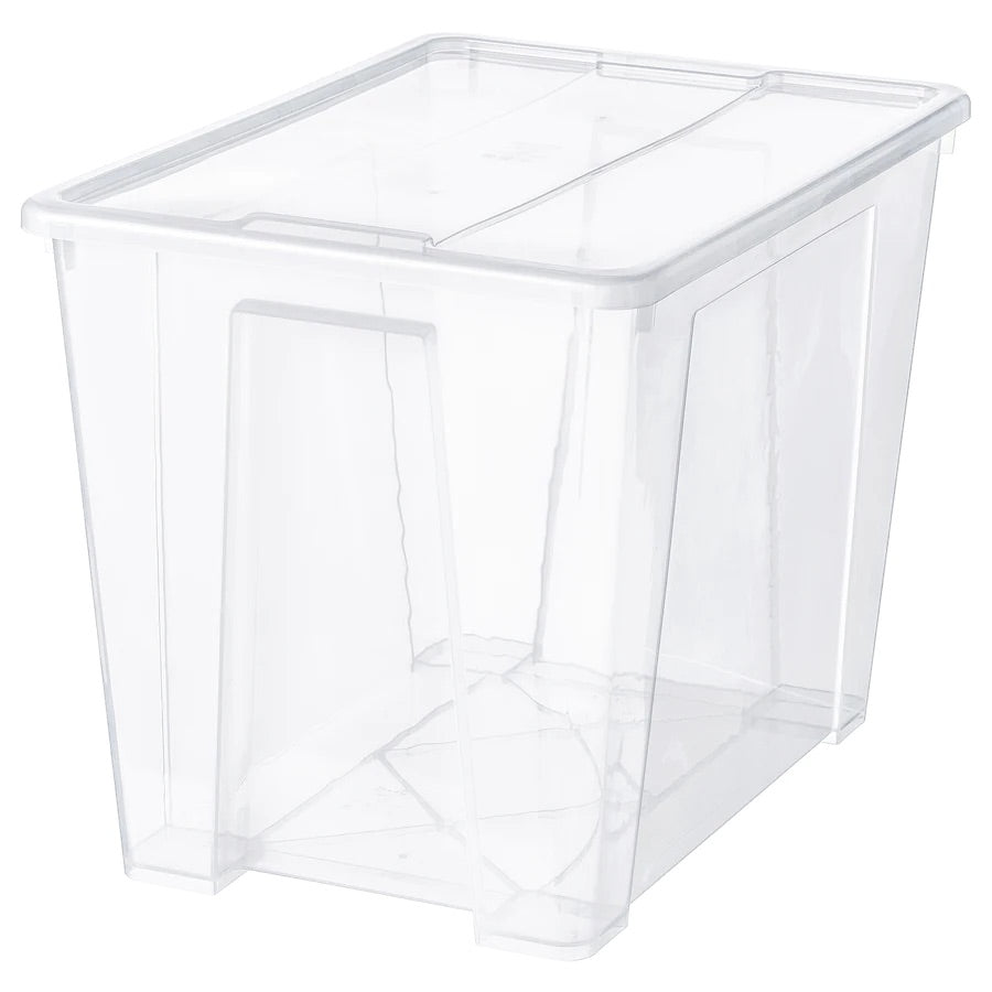 SAMLA Box with lid, transparent57x39x42 cm/65 l