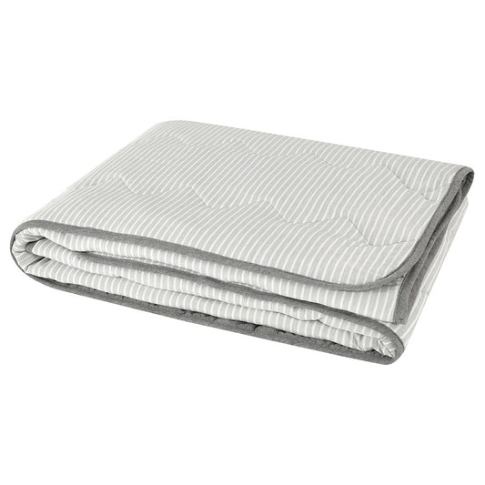 BRANDLILJA Duvet, cool, grey/stripe, 150x200 cm