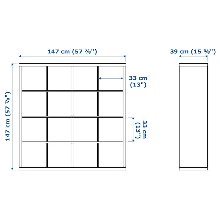 KALLAX Shelving unit, white, 147x147 cm