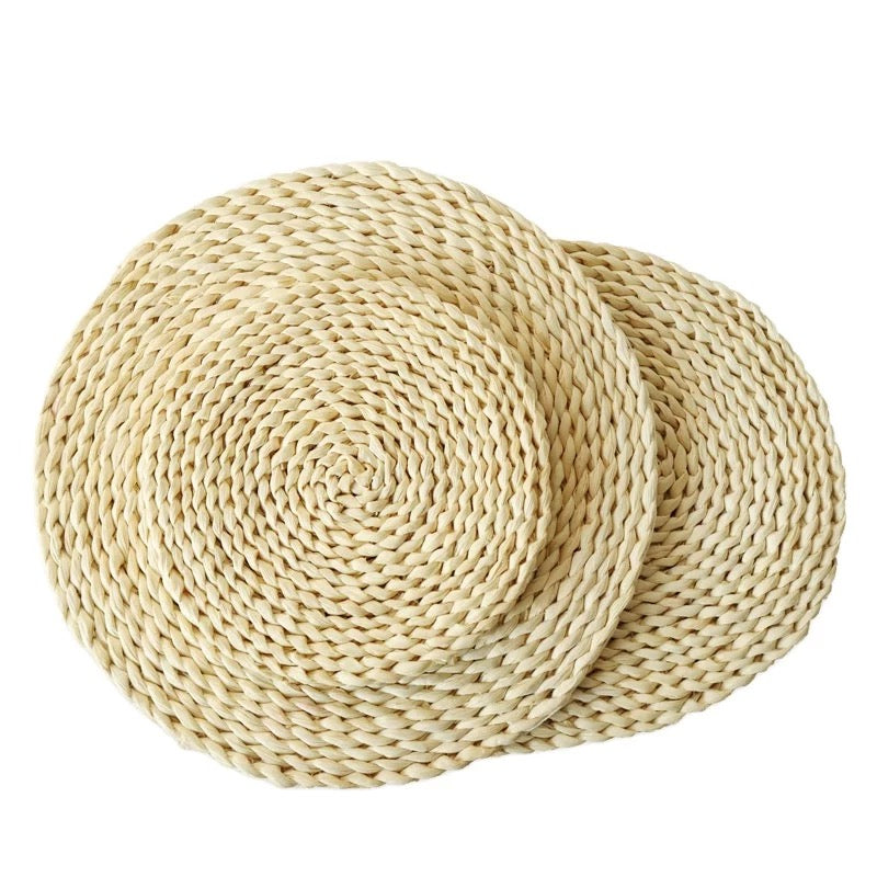 KÜTILAPAM Corn Husk Braided Woven Placemat, 33cm 1 piece