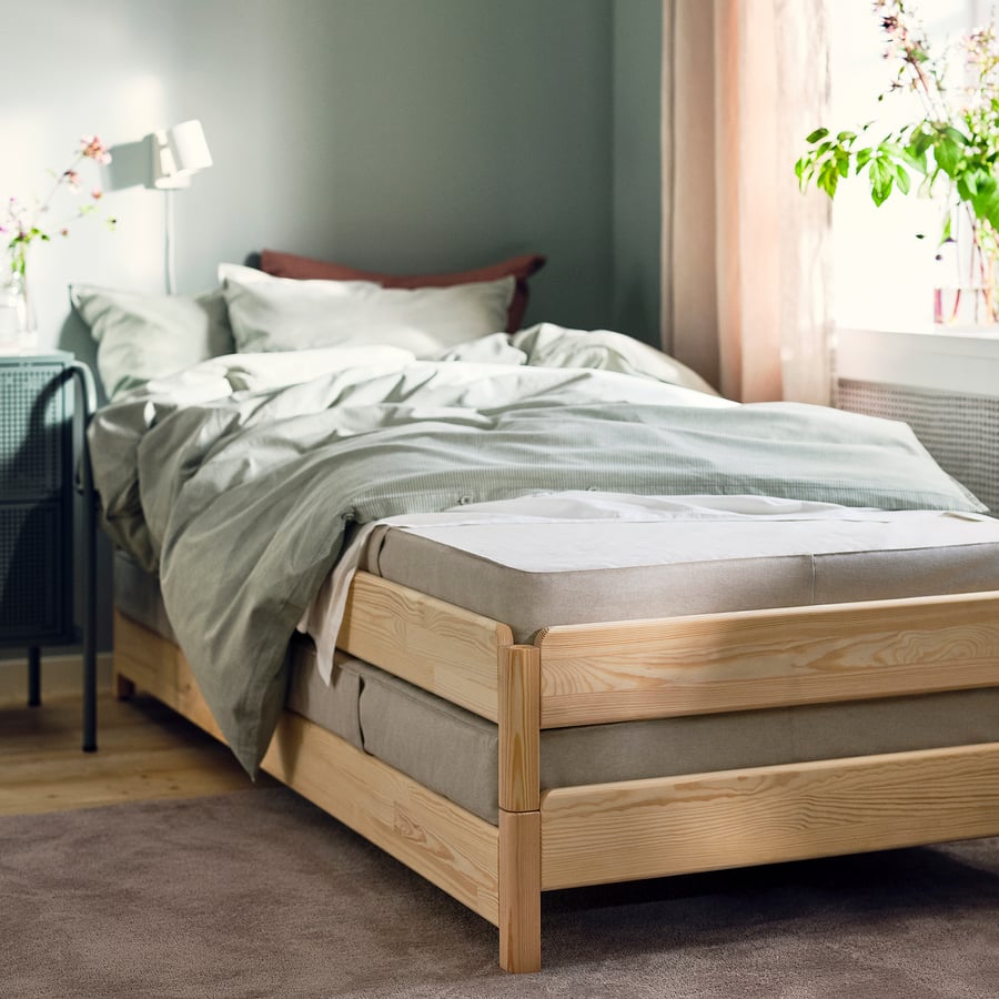 [Pre-order] VANNAREID Pocket sprung mattress, extra firm/beige, 80x200 cm