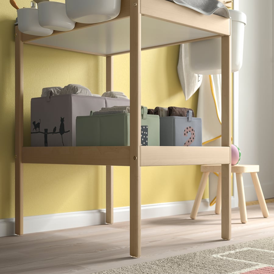 [PRE-ORDER] SNIGLAR Changing table, birch/white, 72x53 cm