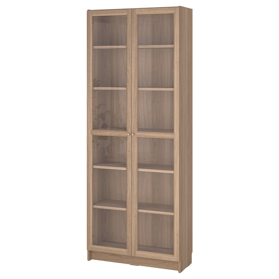 [PRE-ORDER] BILLY / OXBERG Bookcase with glass doors, 80x30x202 cm