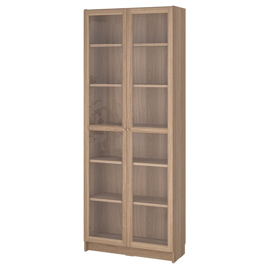 [PRE-ORDER] BILLY / OXBERG Bookcase with glass doors, 80x30x202 cm