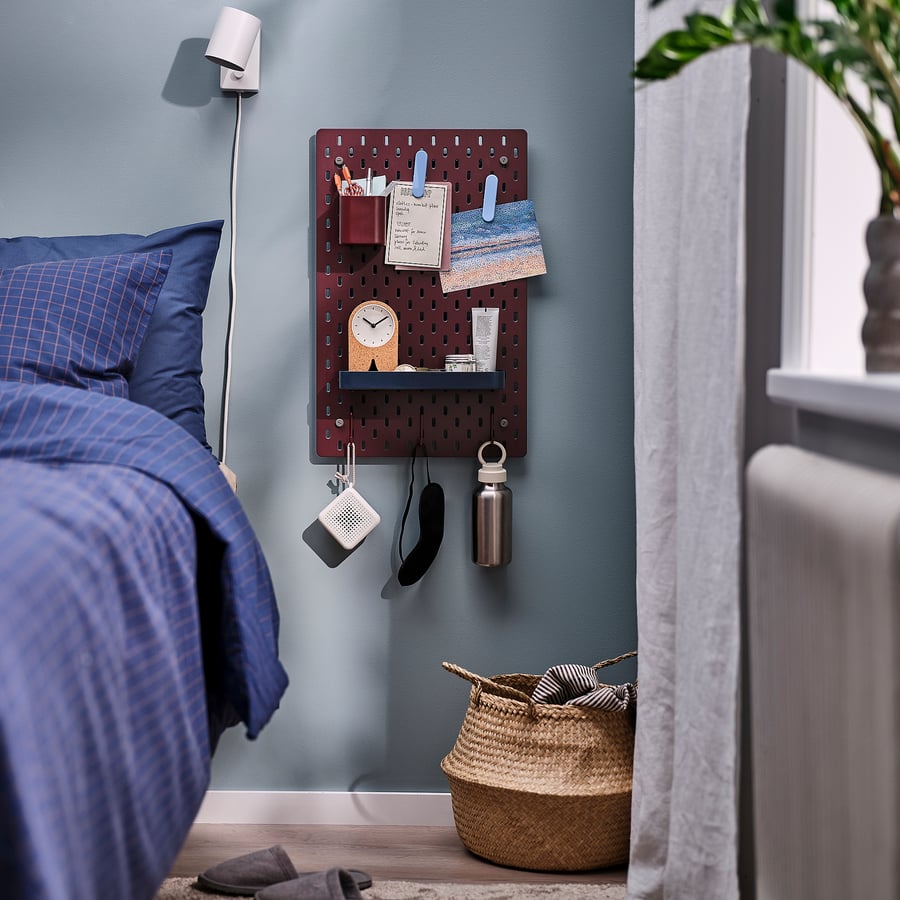 [PRE-ORDER] SKÅDIS Pegboard, double sided/dark grey-blue dark lilac-red