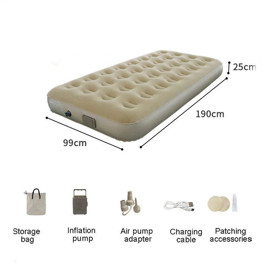 LAKAW Travel Air Mattress with built-in rechargeable pump, 100x190x25cm/ single