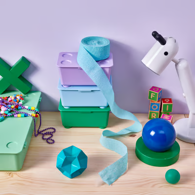 Glis box with lid, green lilac/ blue, 17x10cm