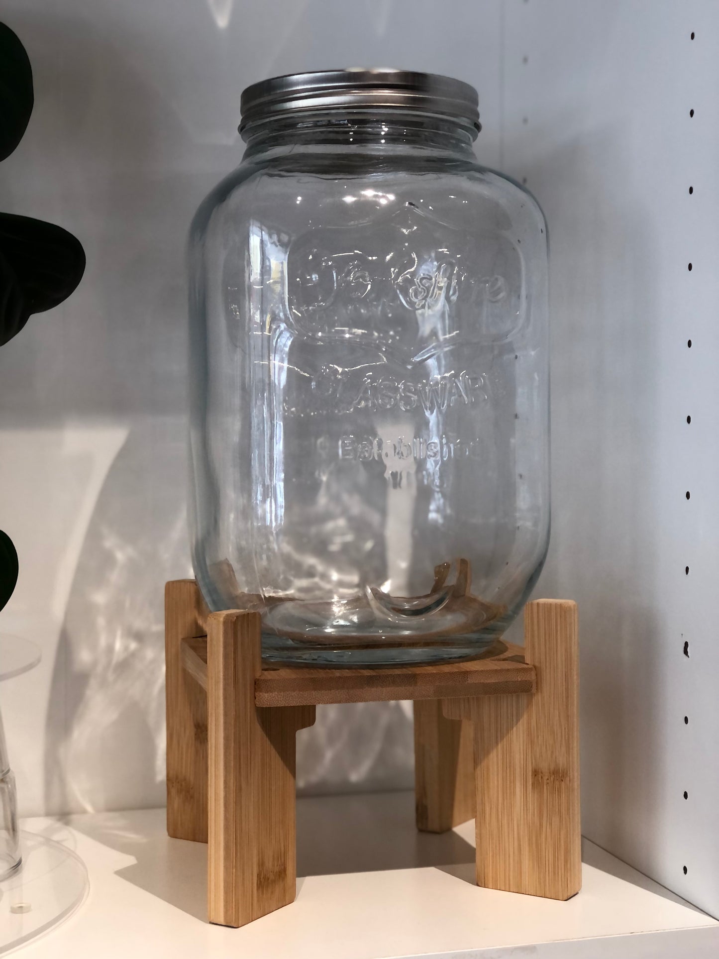 KUTILAPAM Glass gagawi cocktail jars with wood stand, 5L