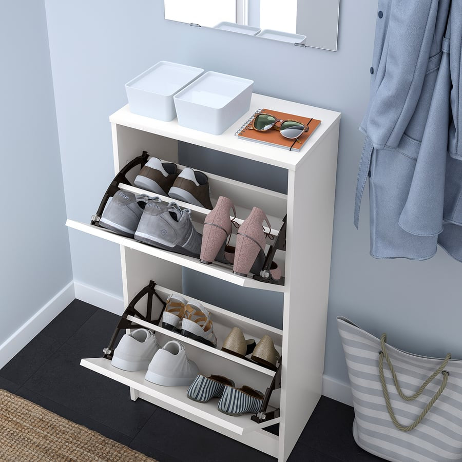 [Pre-order] BISSA Shoe cabinet with 2 compartments, 49x28x93 cm