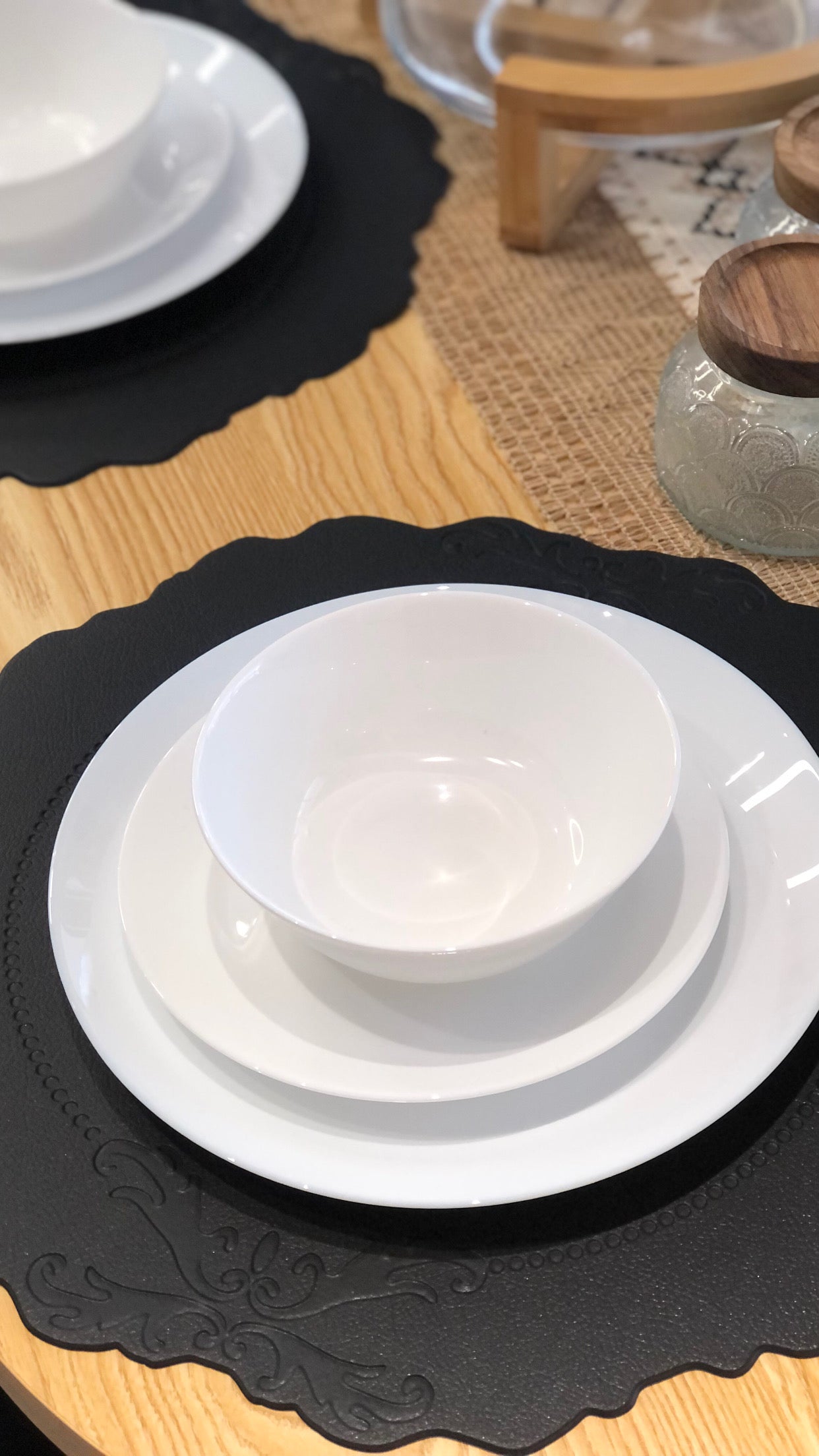 PŪLUT placemat, 38cm, set of 4, embossed ribbon