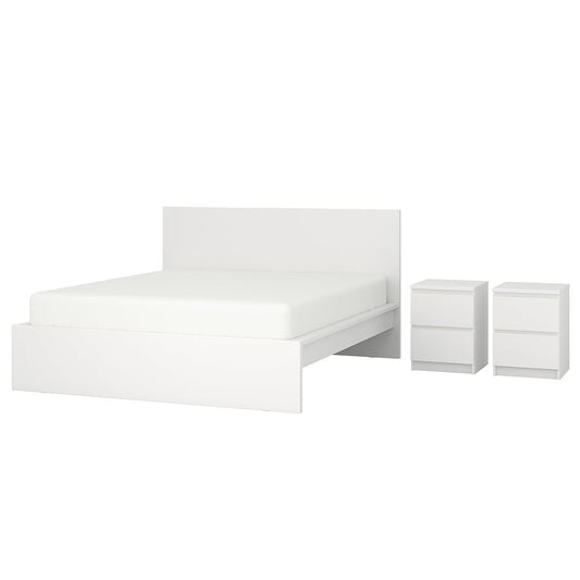[Pre-order] MALM Bedroom furniture, set of 3, white, 180x200 cm