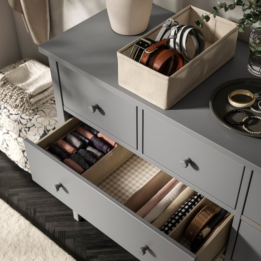 GULLABERG
Chest of 8 drawers, grey/anchor/unlock-function, 168x48x100 cm [PREORDER]