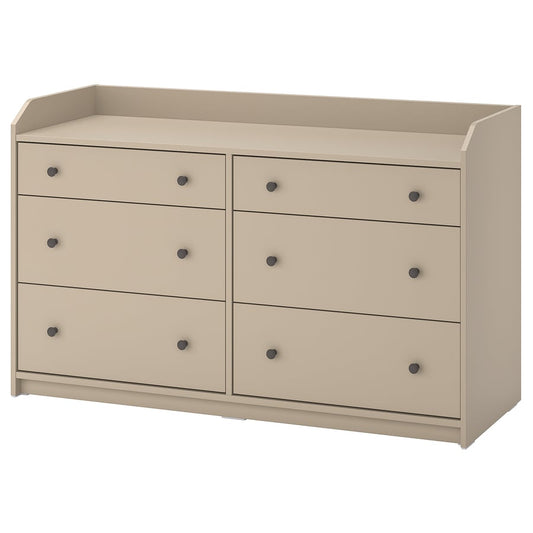 [Pre-order] HAUGA
Chest of 6 drawers, beige, 138x46x84 cm