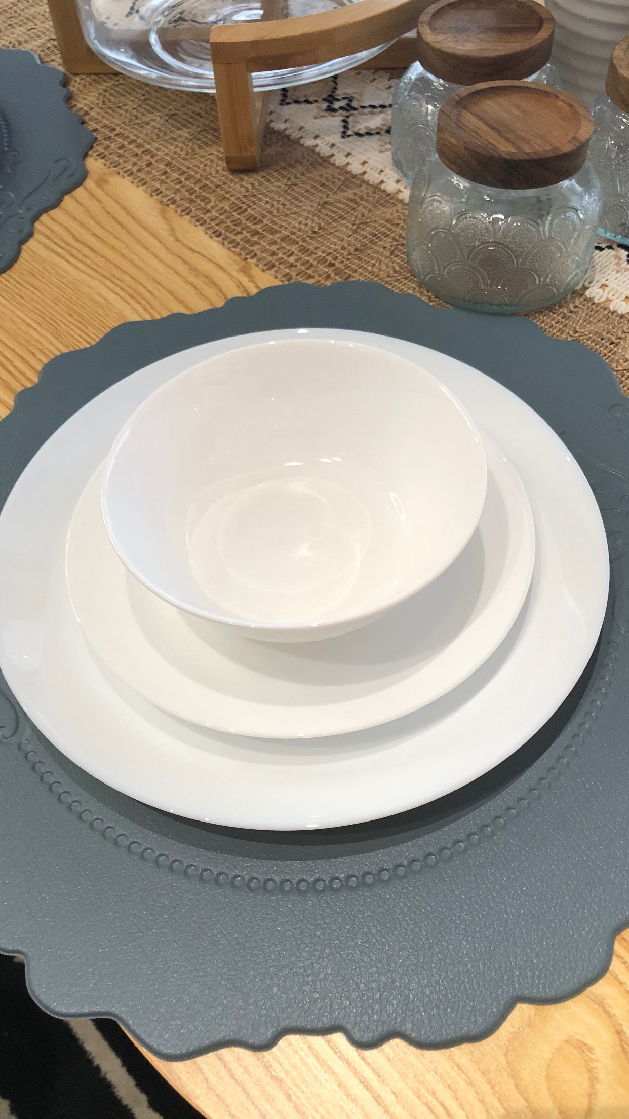PŪLUT placemat, 38cm, set of 4, embossed ribbon