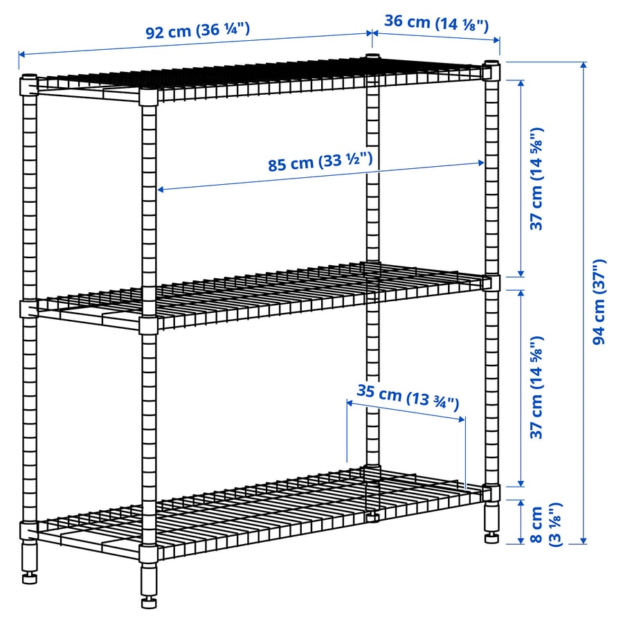 [PRE-ORDER] OMAR Shelving unit, galvanised, 92x36x94 cm