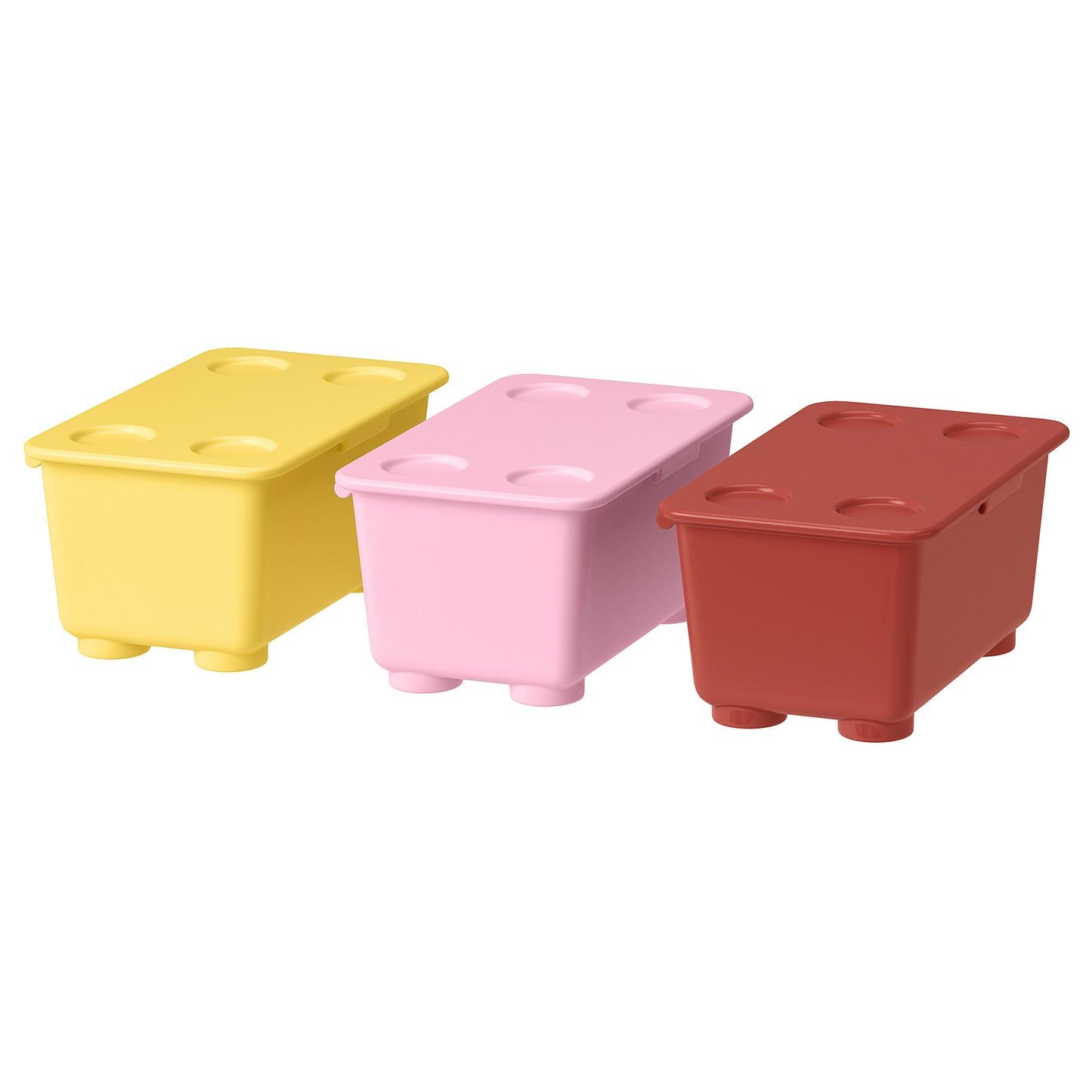 Glis box with lid, red pink yellow, 17x10cm