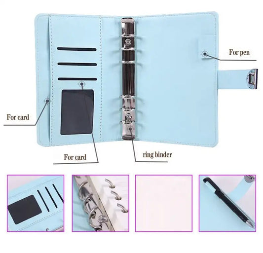 STĒDE planner password loose-leaf cover only, PU Leather/lock, A6