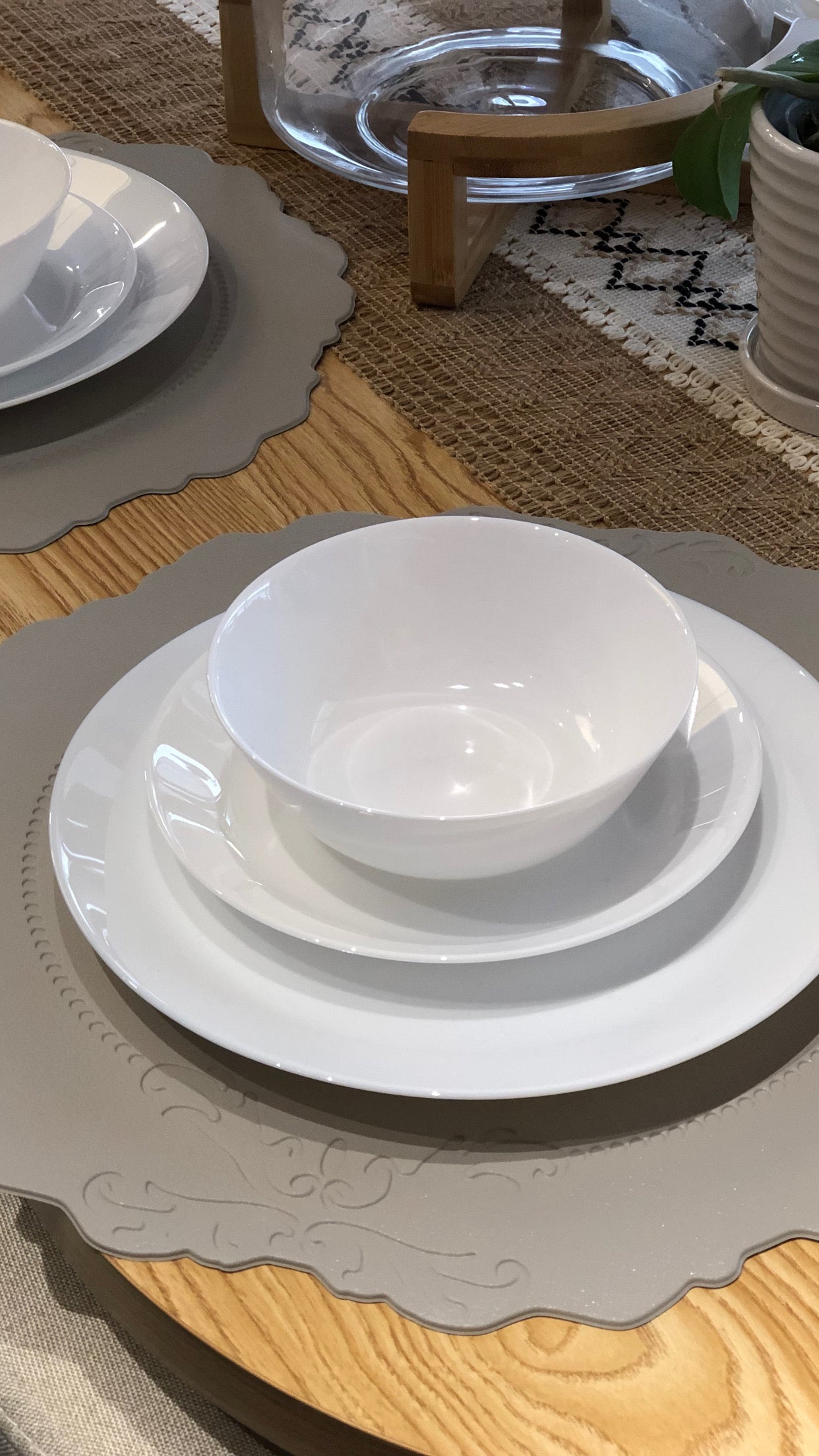 PŪLUT placemat, 38cm, set of 4, embossed ribbon