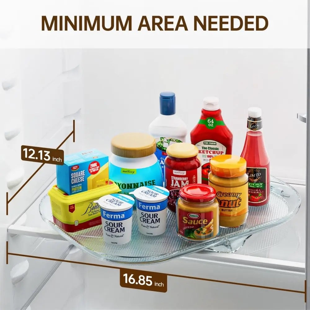 RANGÍN Clear Turntable Fridge Organiser, 39.8 x 29.8 cm