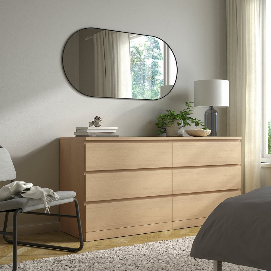[PRE-ORDER] MALM Chest of 6 drawers, white stained oak veneer, 160x78 cm