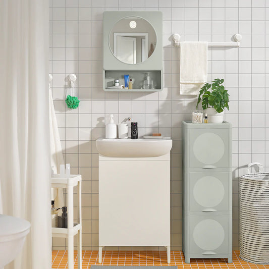 IKEA IVOSJON Cabinet with doors, green, 33x34x99 cm
