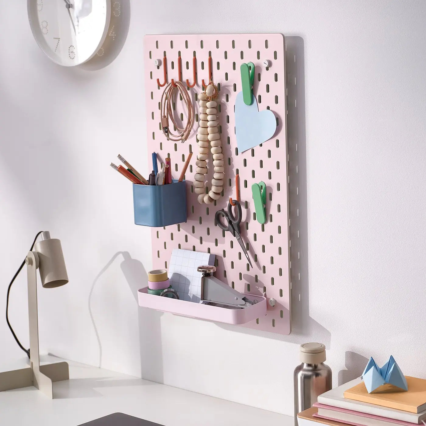 SKADIS pegboard, beige/pink , 36x56cm