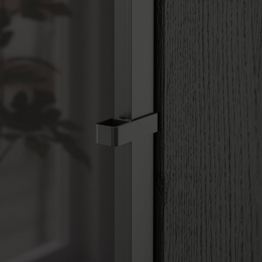 HOGBO glass door, black, 40x192cm
