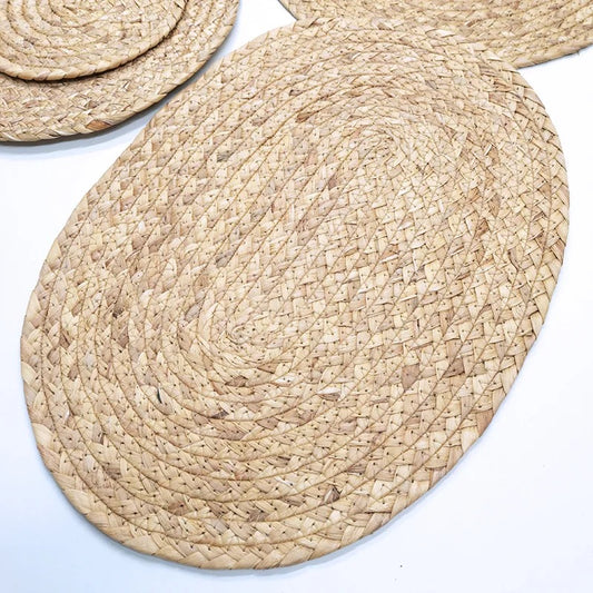 KÜTILAPAM Hyacinth Braided Woven Placemat, 40cm 1 piece