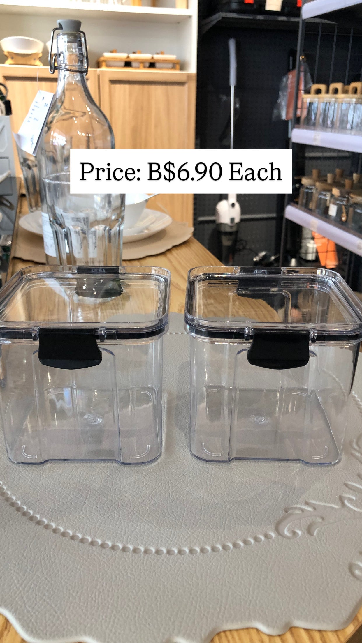 RANGIN Containers with clip, plastic, 4 sizes