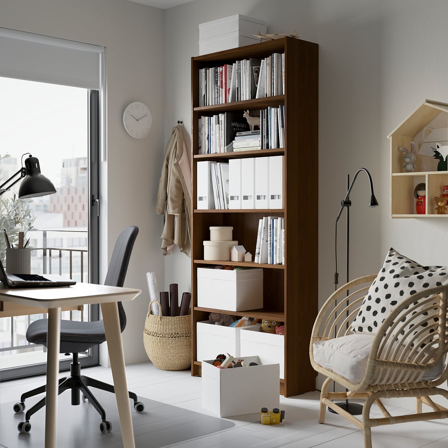 [PRE-ORDER] BILLY Bookcase, brown walnut effect, 80x28x202 cm