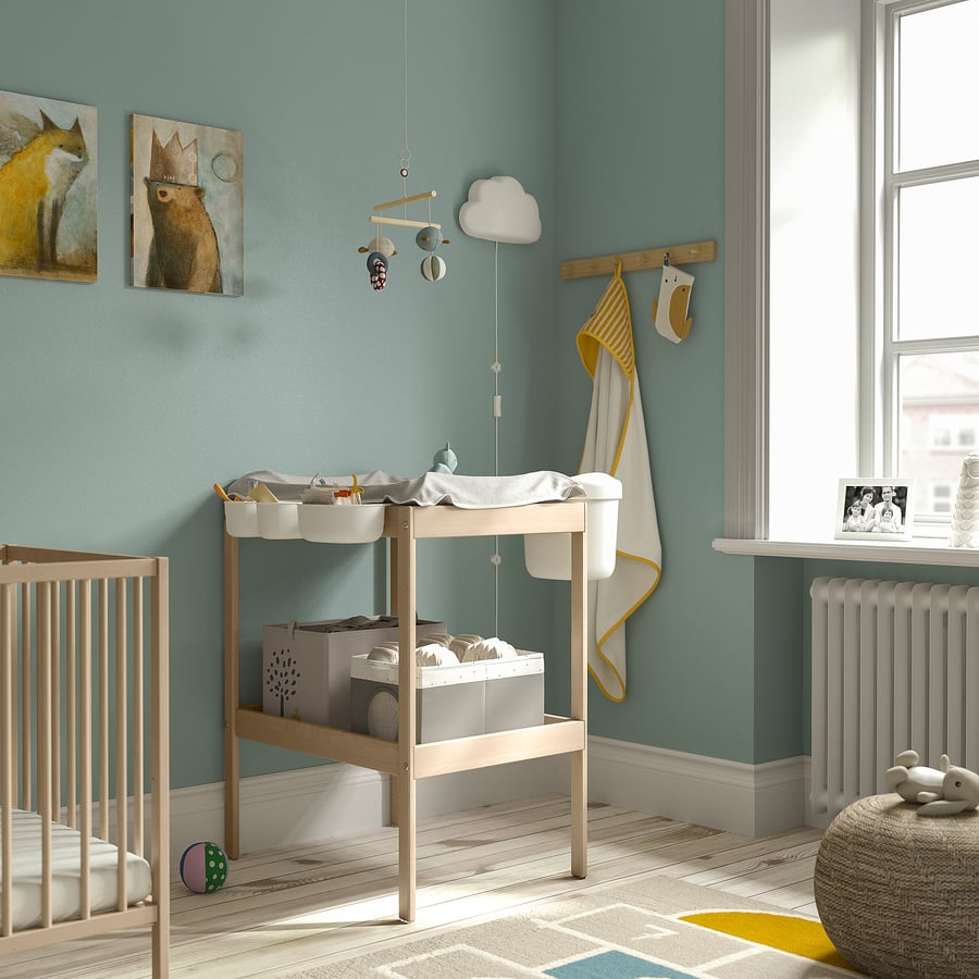 [PRE-ORDER] SNIGLAR Changing table, birch/white, 72x53 cm