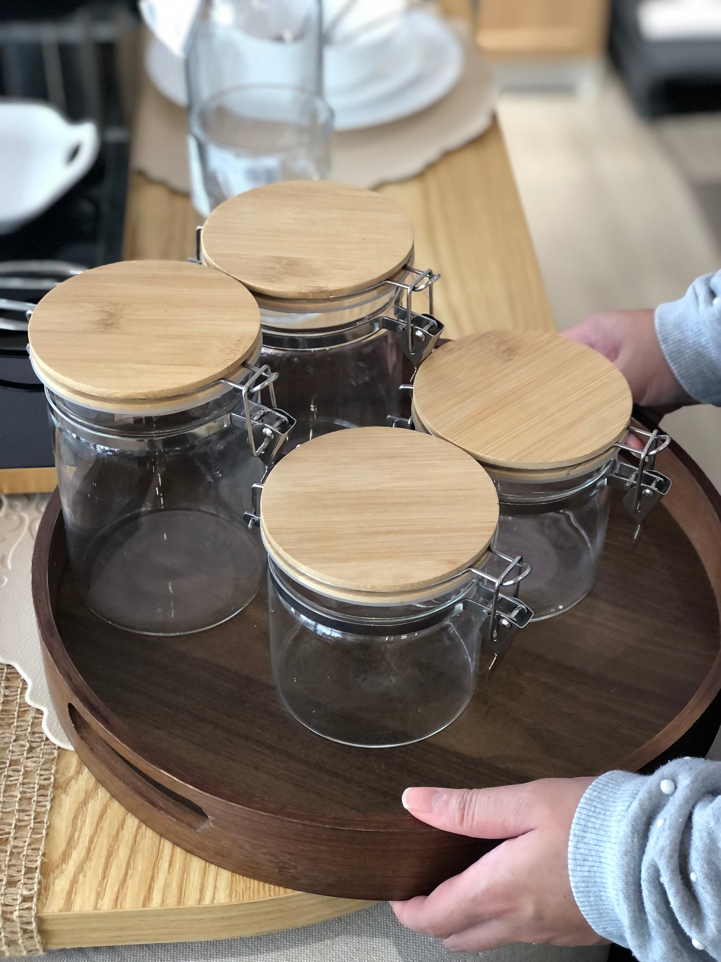 KÜTILAPAM Wooden tray, acacia, 39.5cm