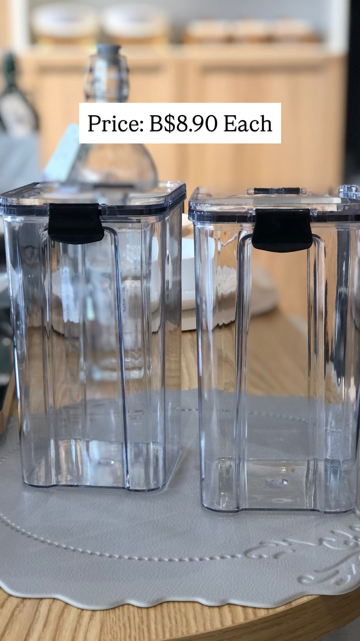 RANGIN Containers with clip, plastic, 4 sizes