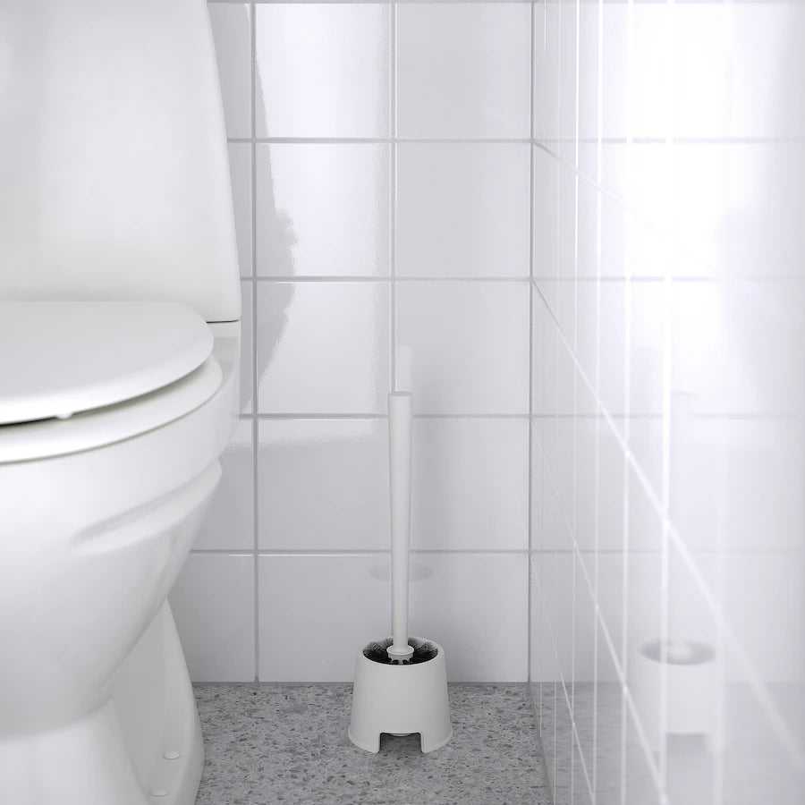 BOLMEN Toilet brush/holder, white/black