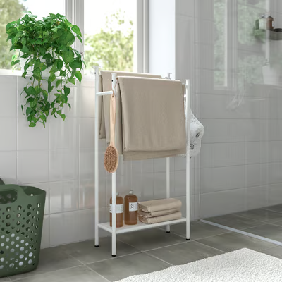 ENUDDEN Towel stand with 2 rails, 47x85, white