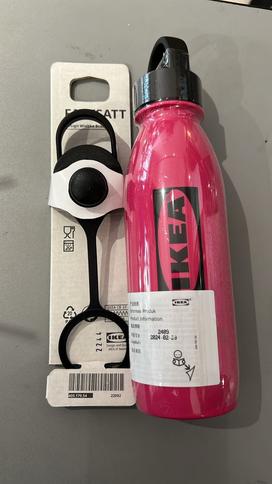 IKEA FASTSATT/AURTIENDE water bottle,Hot Pink,0.5L