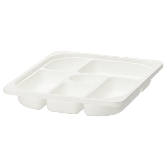 IKEA TROFAST Storage tray with compartments, grey/white/turquoise, 42x30x5 cm