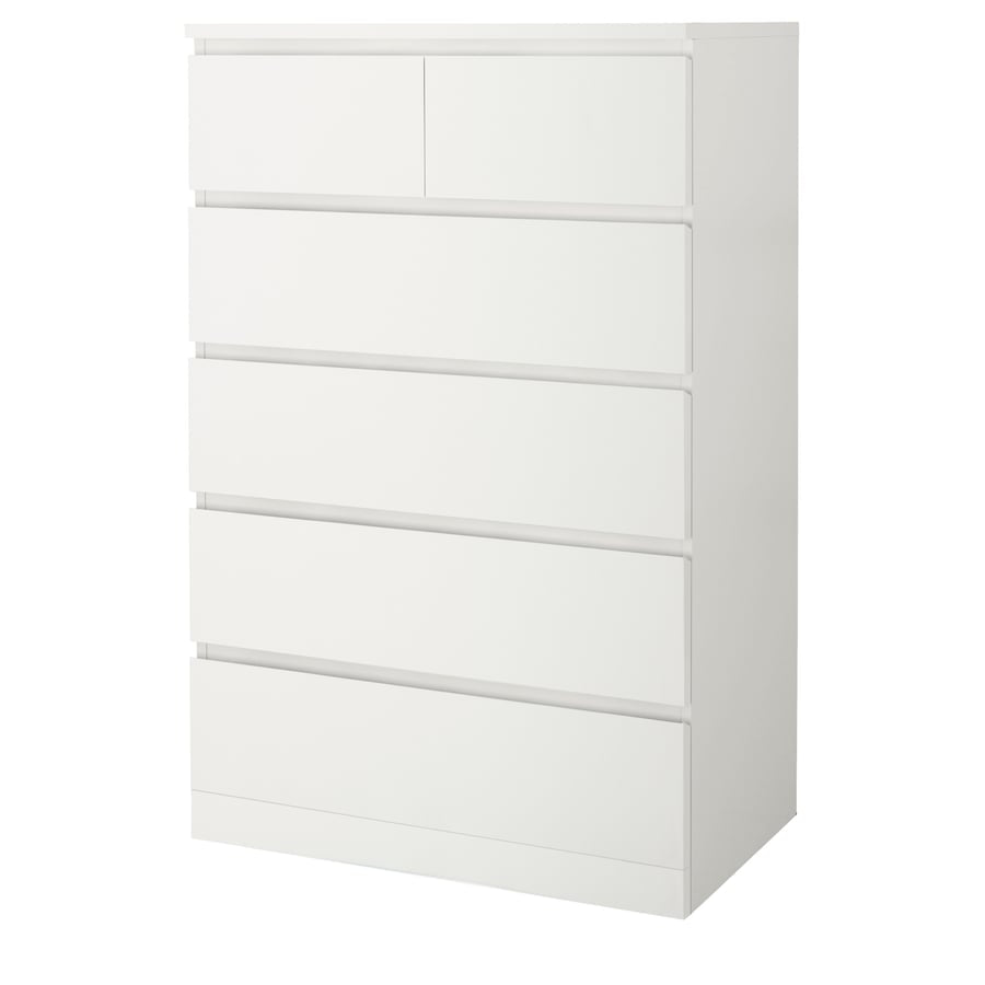MALM Chest of 6 drawers, white, 80x123cm