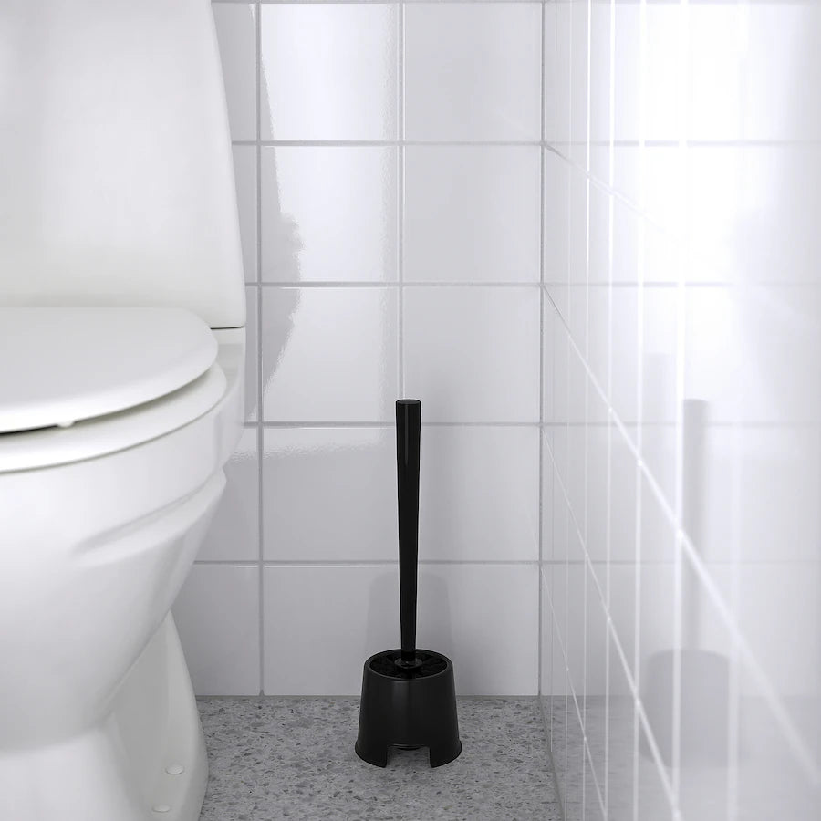 BOLMEN Toilet brush/holder, white/black