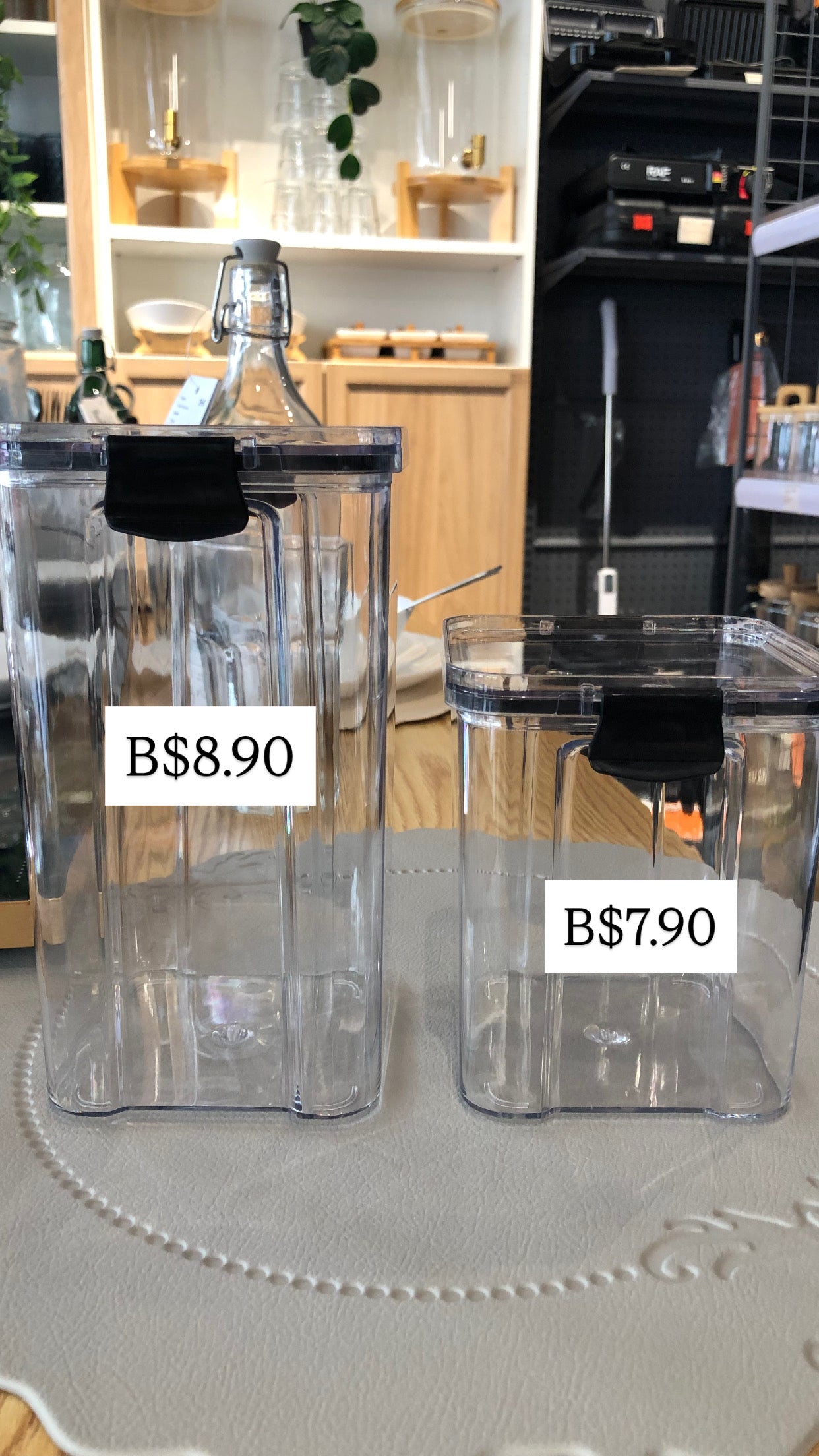 RANGIN Containers with clip, plastic, 4 sizes