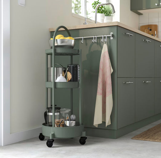 IKEA JUTTERSBO , Trolley, grey-green, 36x36 cm